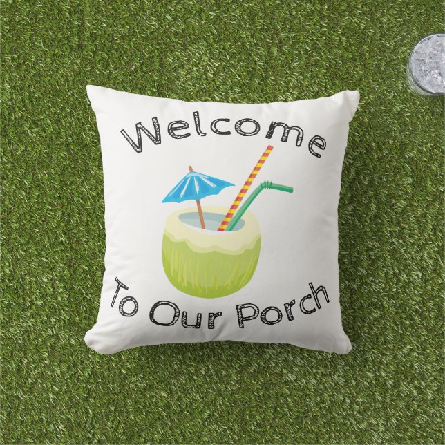 Bienvenidos a nuestra almohada al aire libre con p (Césped)