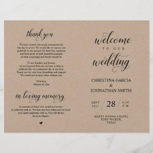 Bienvenidos a nuestra Ceremonia Boda, Programa Fol