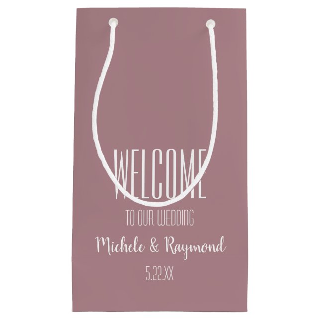 Bienvenidos a nuestras Bodas DUSTY ROSA de bolsas  (Anverso)