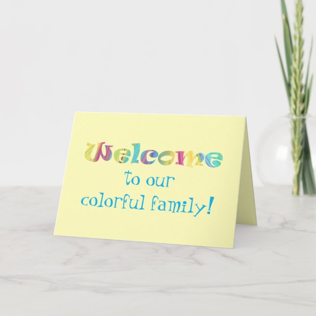 Bienvenidos a nuestras coloridas tarjetas familiar (Anverso)