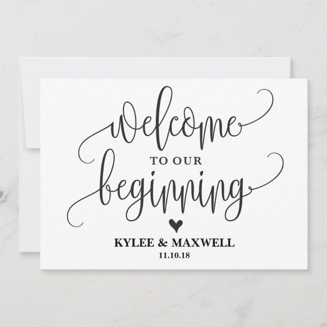 Bienvenidos a Nuestro Comienzo Letrero de Boda Edi (Anverso)