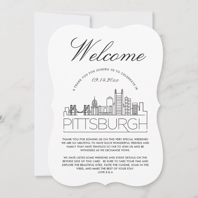 Bienvenidos a Pittsburgh | Invitación con detalles (Anverso)