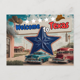 Bienvenidos a Texas, tarjeta postal para el cruce