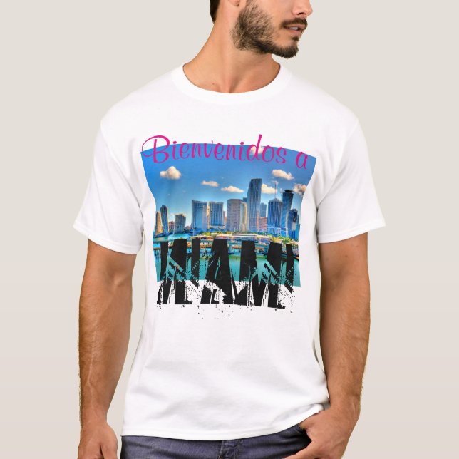 Bienvenidos a una camiseta de los hombres de Miami (Anverso)