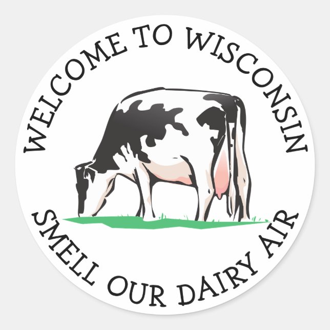 Bienvenidos a Wisconsin Humor Pegatinas (Anverso)