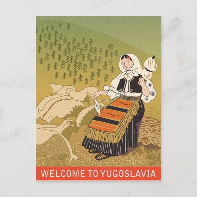 Bienvenidos a Yugoslavia, postal de aerolíneas ant (Anverso)