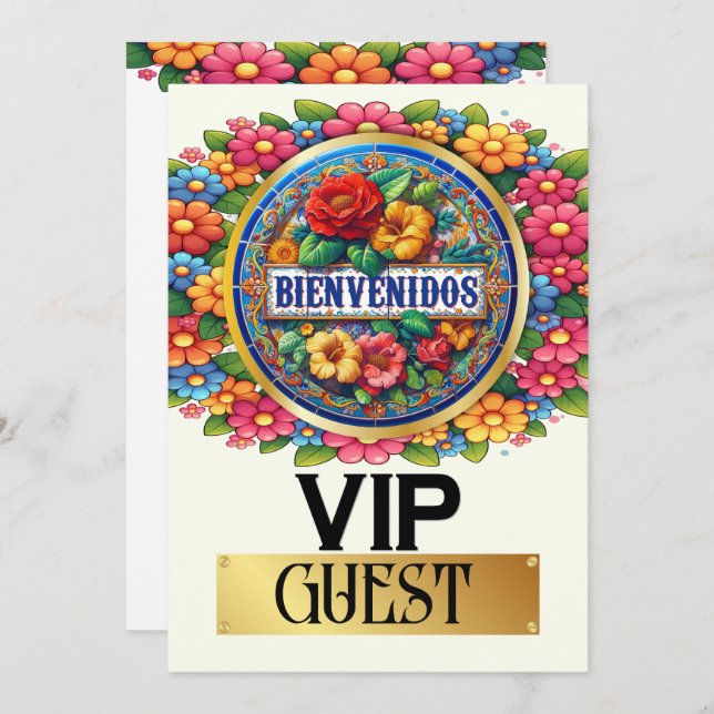 BIENVENIDOS Invitación de Invitado VIP (Anverso / Reverso)