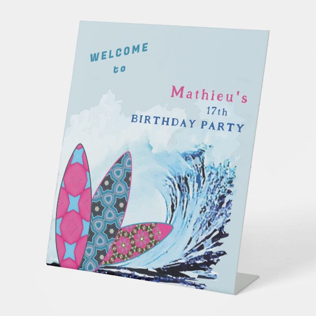Bienvenidos señales de fiesta de cumpleaños en la  (Anverso)