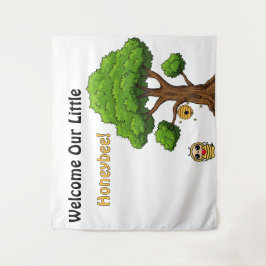 Bienvenidos Tapiz de Fiesta de Bebé de Nuestra Peq