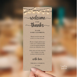 "Bienvenidos y Gracias" Tarjeta de Invitado para R