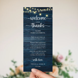"Bienvenidos y Gracias" Tarjeta de Invitado para R
