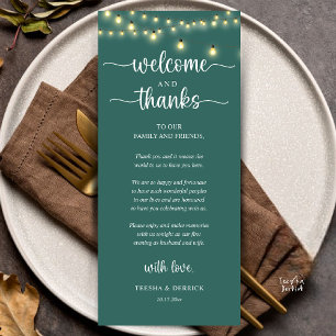 "Bienvenidos y Gracias" Tarjeta de Invitado para R