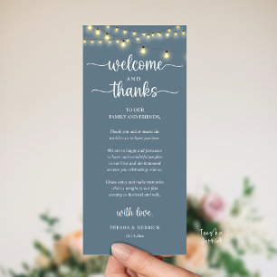 "Bienvenidos y Gracias" Tarjeta de Invitado para R