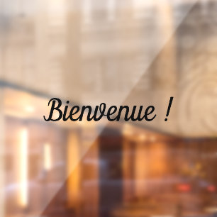 Bienvenue pegatina autocollant adhésif de vitrine