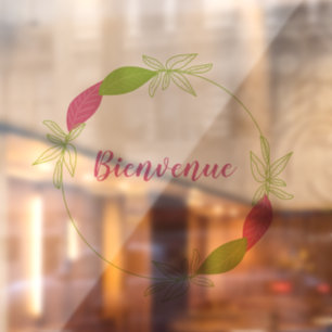 Bienvenue vinyl pegatina pour vitrine porte