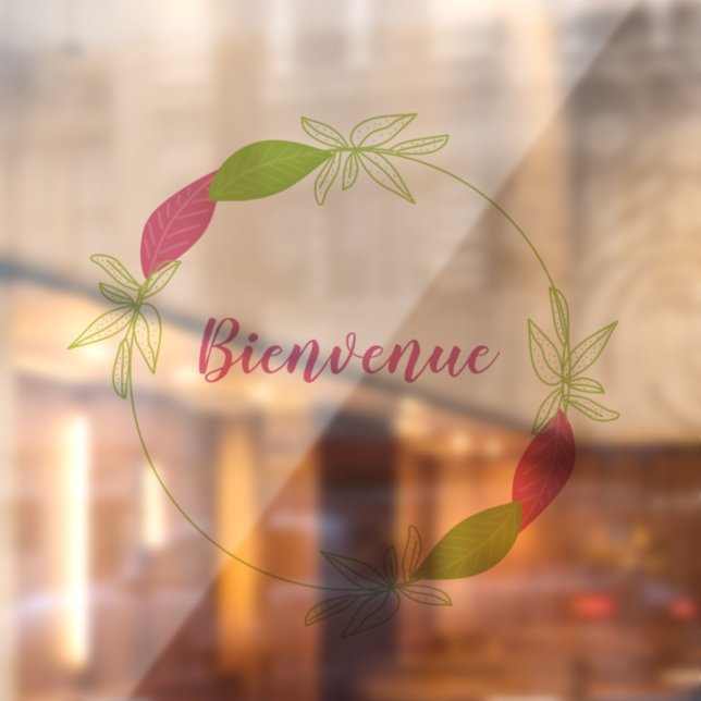 Bienvenue vinyl pegatina pour vitrine porte (Hoja 2)