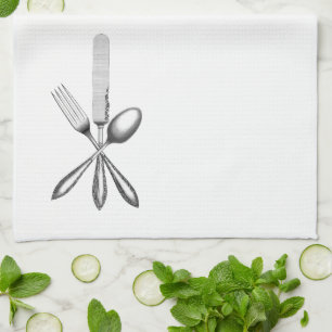 Bifurcación, cuchillo, cuchara - toalla de cocina