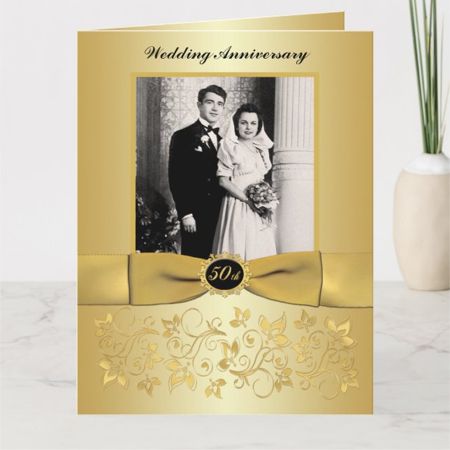 BIG 50 Aniversario foto tarjeta de firma de invita (Anverso)