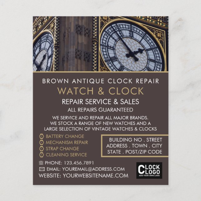 Big Ben Clock Tower, publicidad horóloga (Frente)