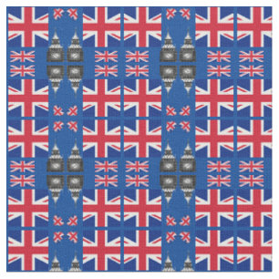 Big Ben, Reino Unido con una tela de bandera brit