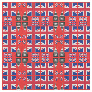 Big Ben, Reino Unido con una tela de bandera brit