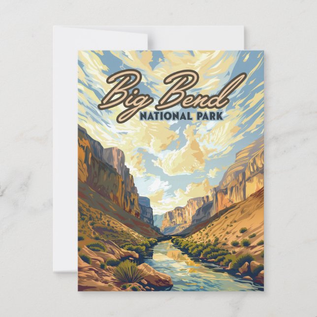 Big Bend Parque Nacional de Texas Desert Retro (Anverso)