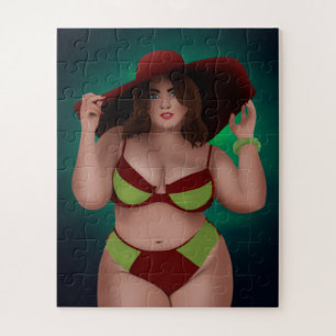 BIG BONITO CHUBBY BW MUJER BIKINI JIGSAW PUZZLE