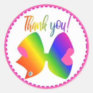 Big Bright Rainbow Bow Gracias Pegatina De Etiquet