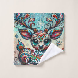 Big Eye Christmas Reindeer Folk Art Personalized