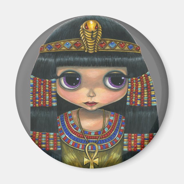 Big Eye Cleopatra Chica Doll Cute imán (Frente)
