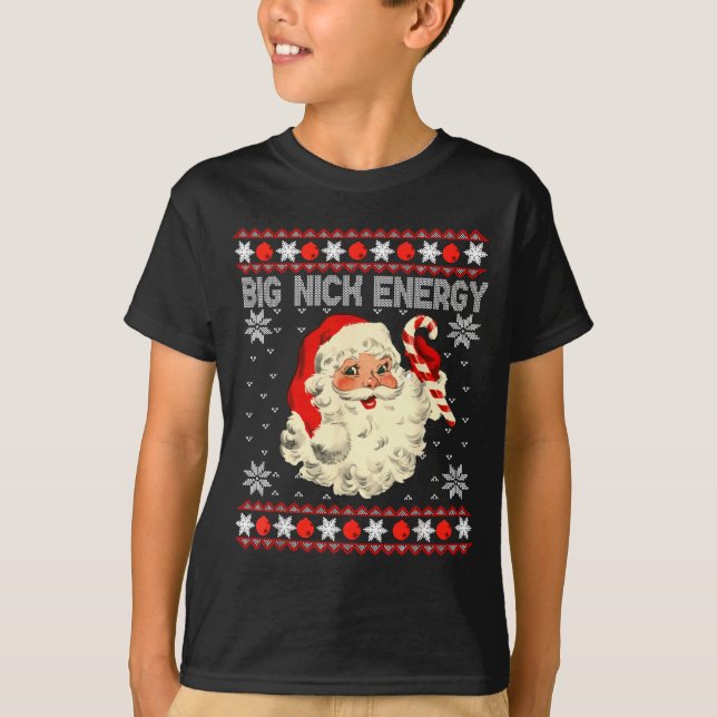 Big Nick Energy Funny Santa Ugly Christmas Sweater (Anverso)