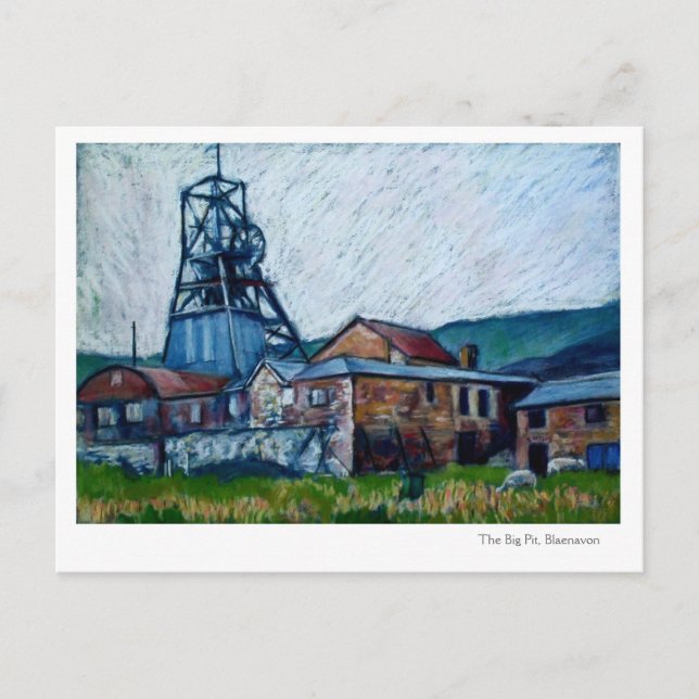 'Big Pit, Blaenavon', postal de Gales (Anverso)