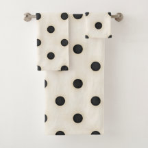 Big Polka Dots Black & Antique White