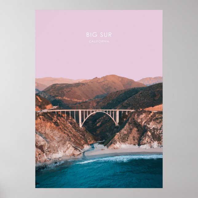 Big Sur, arte de viajes de California (Frente)
