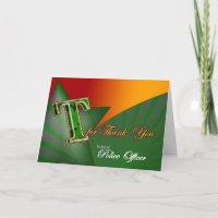 Big T - Tarjeta de agradecimiento para un oficial 