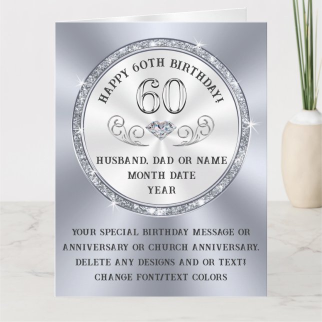 BIG, tarjeta de cumpleaños número 60 personalizada (Anverso)