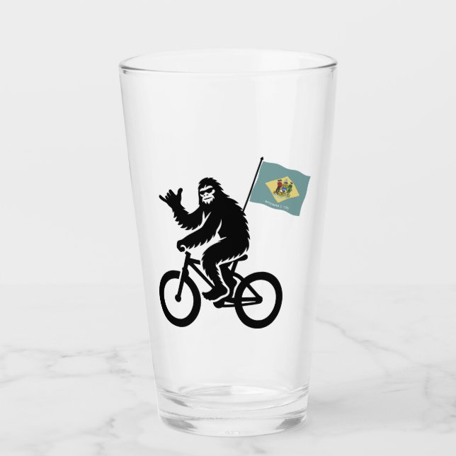 Bigfoot en bicicleta bandera de Delaware (Anverso)