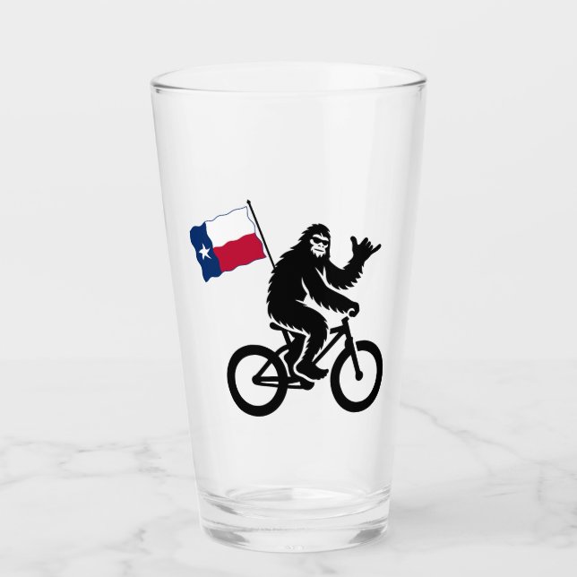 Bigfoot en bicicleta bandera de Texas (Anverso)