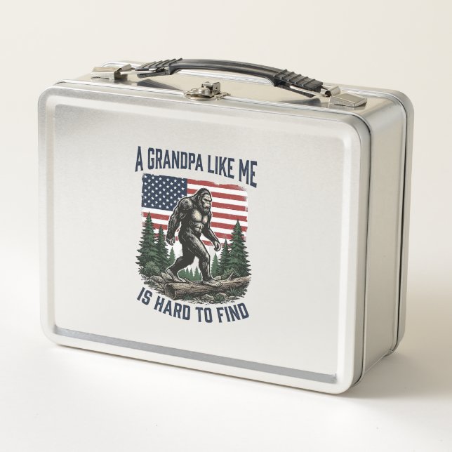 Bigfoot Grandpa Vintage American Flag Shirt Design (Anverso)