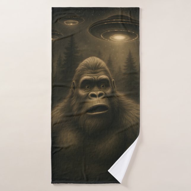 Bigfoot Sasquatch Alien UFO Funny (Toalla de baño)