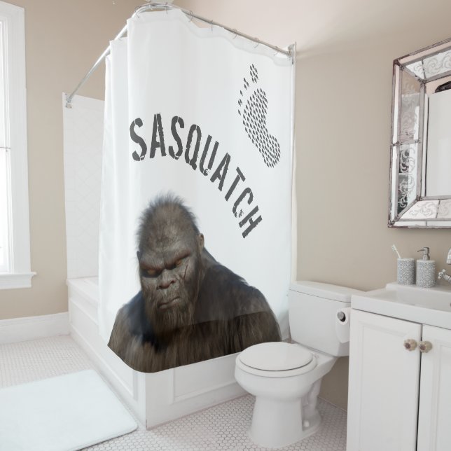 BIGFOOT SASQUATCH RETRAIT Cortina de ducha (In situ)