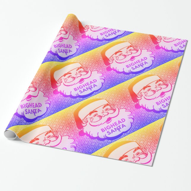 BIGHEAD SANTA - papel de regalo del arco iris (Desenrollado)