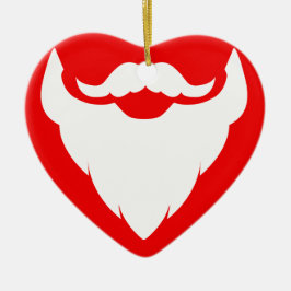 Bigote de barba de Santa regalo ornamento rojo y b