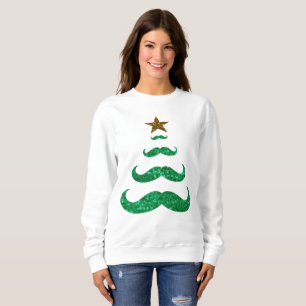 bigote de navidad árbol de sudadera mujer