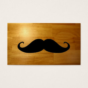 Bigote divertido en fondo de madera brillante de