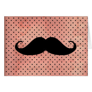 Bigote divertido en fondo rosado lindo del lunar