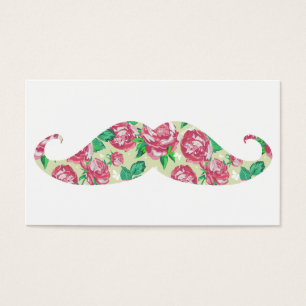 Bigote floral blanco verde rosado femenino