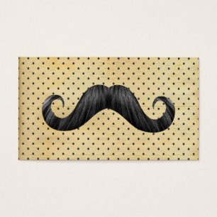 Bigote negro divertido en lunares del amarillo del