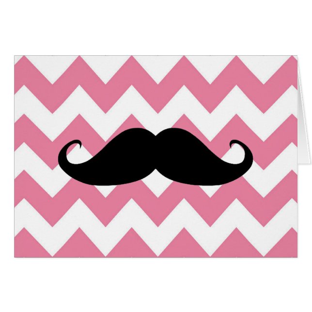 Bigote negro divertido y modelo rosado de Chevron (Anverso (Horizontal))