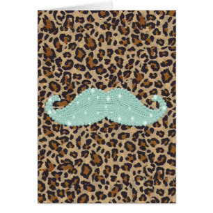 Bigote y estampado de animales verdes verde